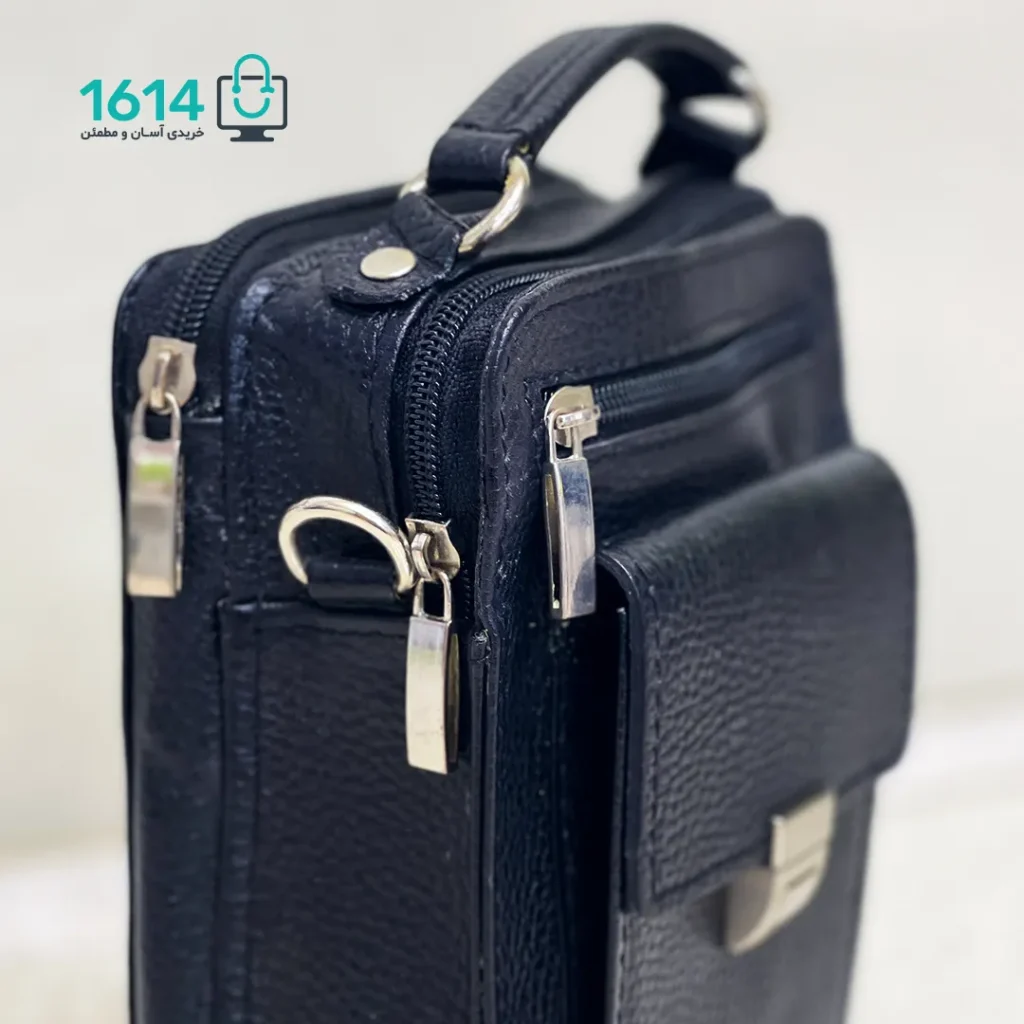 کیف دوشی چرم مدل F335 سه زیپ